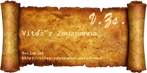 Vitéz Zsuzsanna névjegykártya